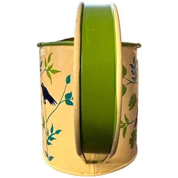 Vtg Enameled Steel Watering Can Bluebird Garden Handpainted Double-Sided India - Picture 13 of 16
